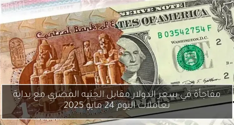 مفاجأة في سعر الدولار مقابل الجنيه المصري مع بداية تعاملات اليوم 24 مايو 2025