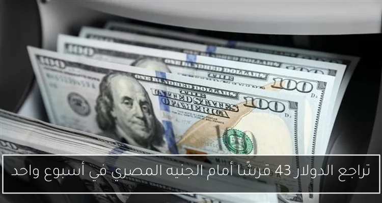 تراجع الدولار 43 قرشًا أمام الجنيه المصري في أسبوع واحد