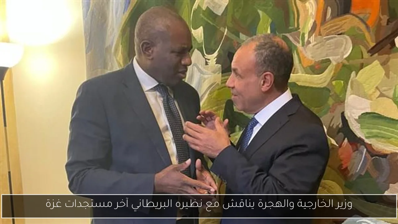 وزير الخارجية والهجرة يناقش مع نظيره البريطاني آخر مستجدات غزة