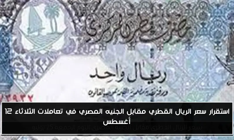 استقرار سعر الريال القطري مقابل الجنيه المصري في تعاملات الثلاثاء 12 أغسطس