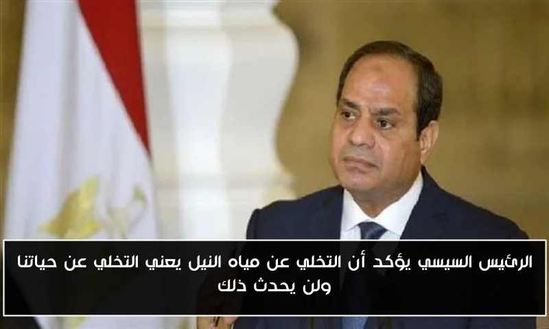الرئيس السيسي يؤكد أن التخلي عن مياه النيل يعني التخلي عن حياتنا ولن يحدث ذلك