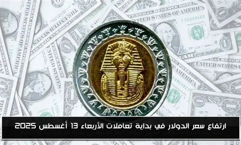 ارتفاع سعر الدولار في بداية تعاملات الأربعاء 13 أغسطس 2025
