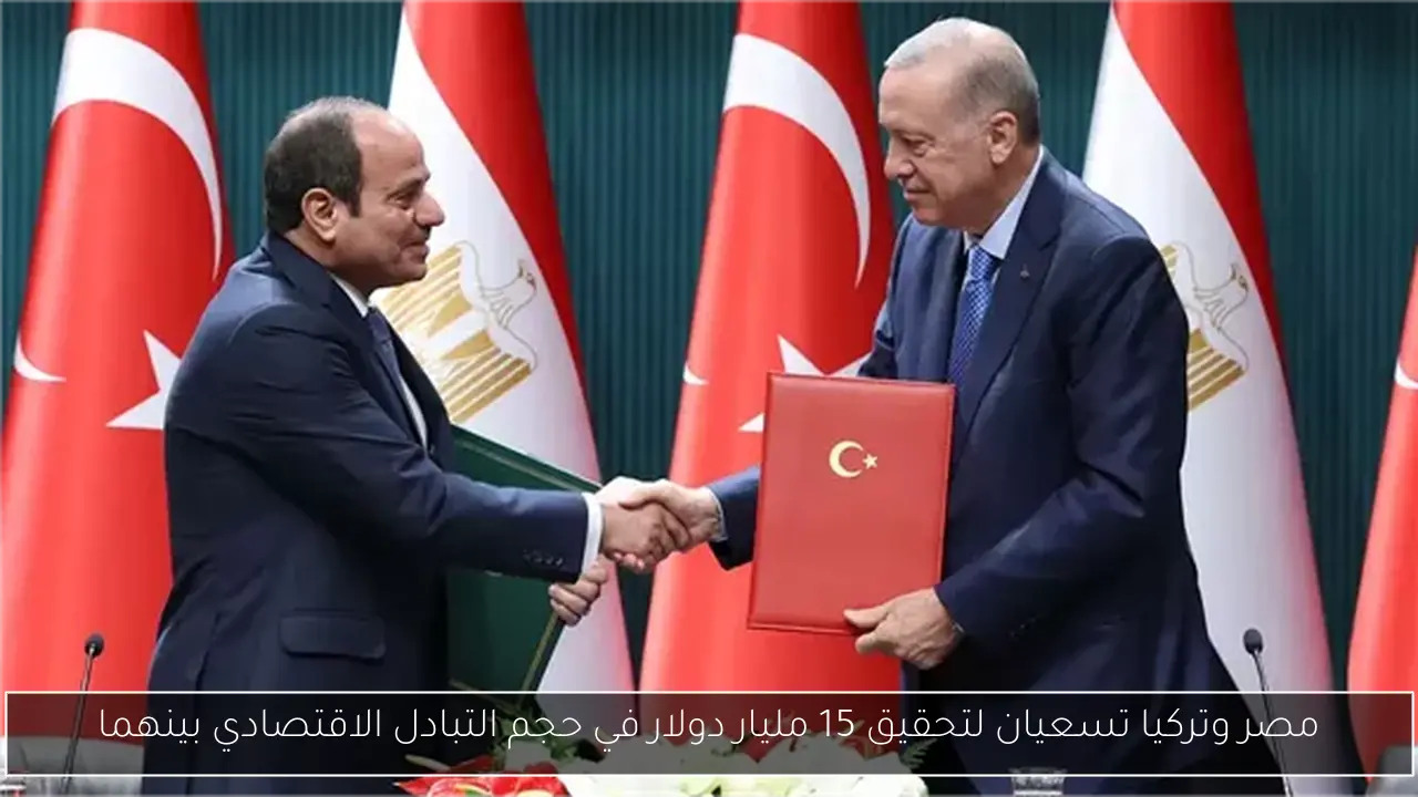 مصر وتركيا تسعيان لتحقيق 15 مليار دولار في حجم التبادل الاقتصادي بينهما