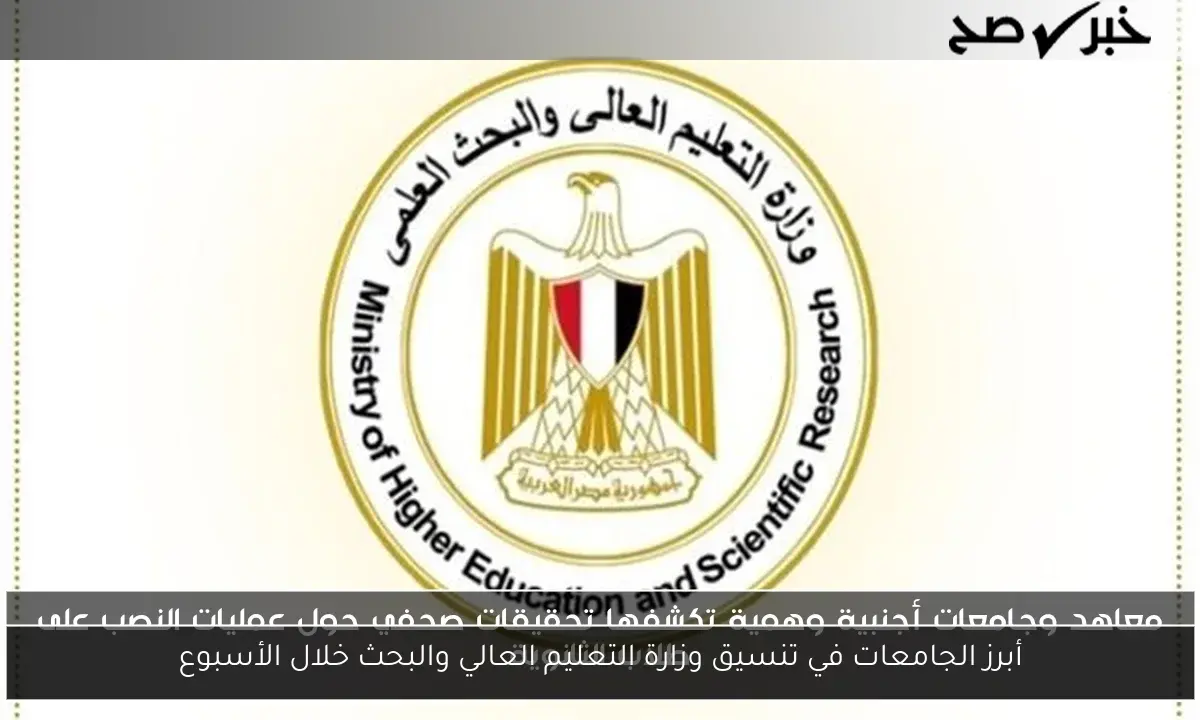 أبرز الجامعات في تنسيق وزارة التعليم العالي والبحث خلال الأسبوع