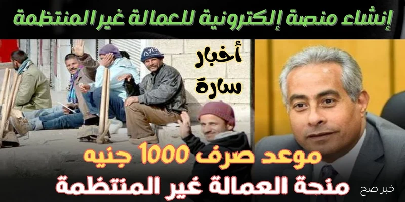 بقيمة 1500 جنيه.. استعلم عن منحة العمالة الغير منتظمة 2025 بمناسبة المولد النبوي عبر وزارة العاملة