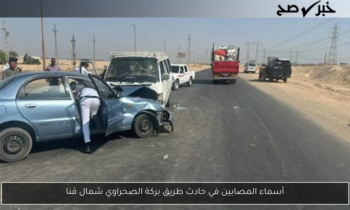 أسماء المصابين في حادث طريق بركة الصحراوي شمال قنا