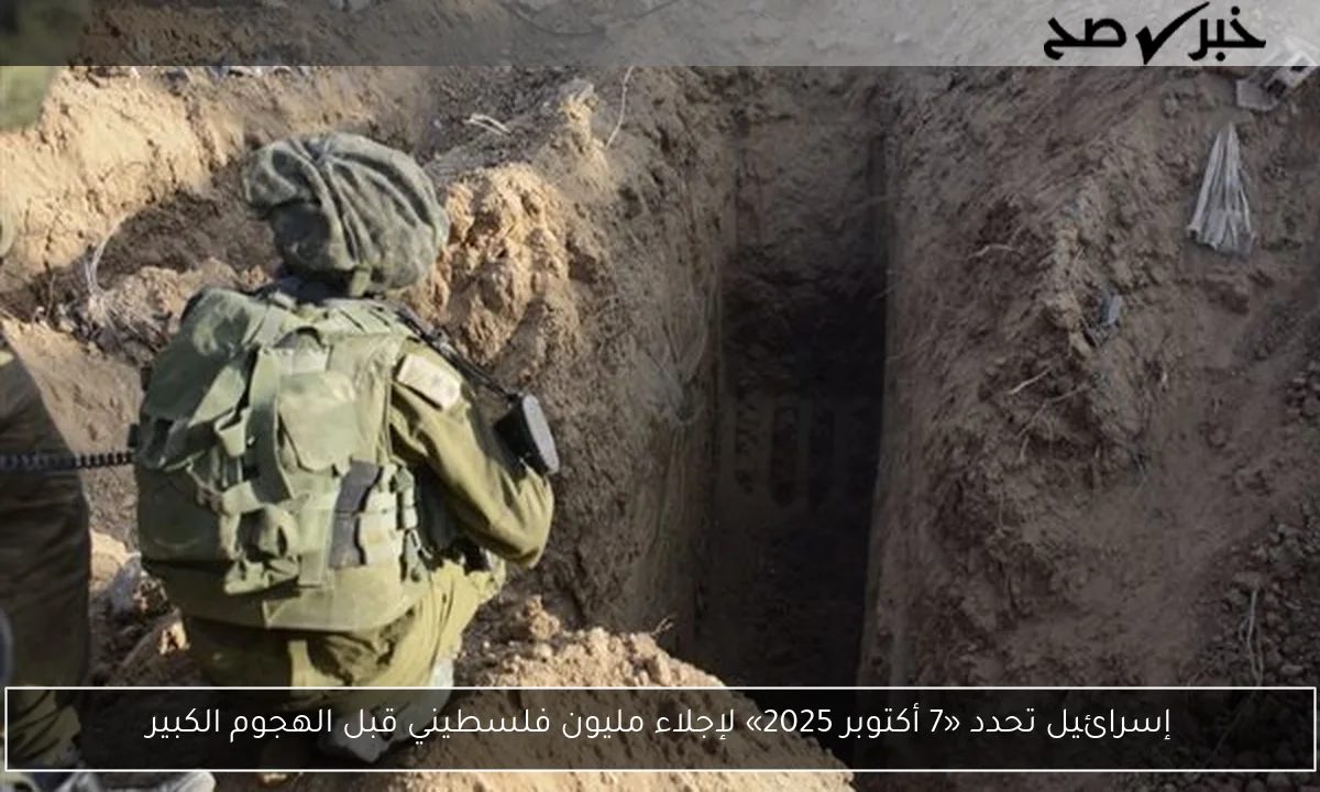 إسرائيل تحدد «7 أكتوبر 2025» لإجلاء مليون فلسطيني قبل الهجوم الكبير