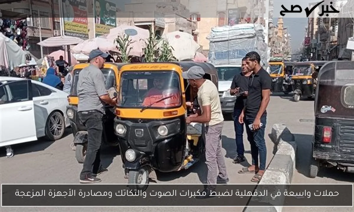 حملات واسعة في الدقهلية لضبط مكبرات الصوت والتكاتك ومصادرة الأجهزة المزعجة