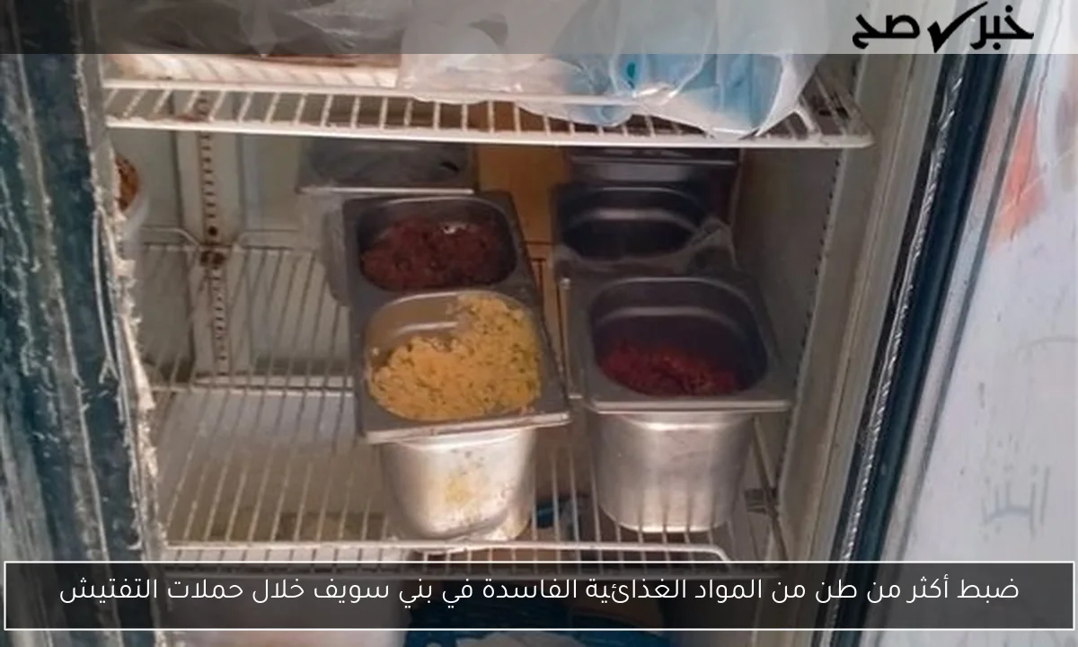 ضبط أكثر من طن من المواد الغذائية الفاسدة في بني سويف خلال حملات التفتيش