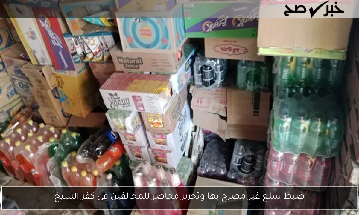 ضبط سلع غير مصرح بها وتحرير محاضر للمخالفين في كفر الشيخ