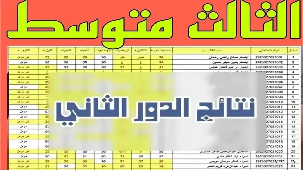 موقع نتائجنا.. نتائج الثالث متوسط الدور الثاني 2025 بالرقم الامتحاني عبر موقع التربية والتعليم العراقية