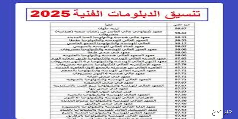 تنسيق الدبلومات الفنية 2025| وخطوات تسجيل الرغبات عبر موقع التنسيق الإلكتروني