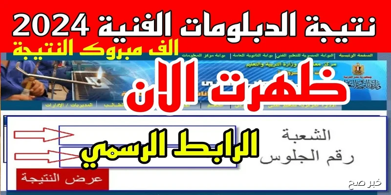 رسميًا ظهور نتيجة الدبلومات الفنية 2025 الدور الثاني جميع التخصصات بنسبة 89.88%