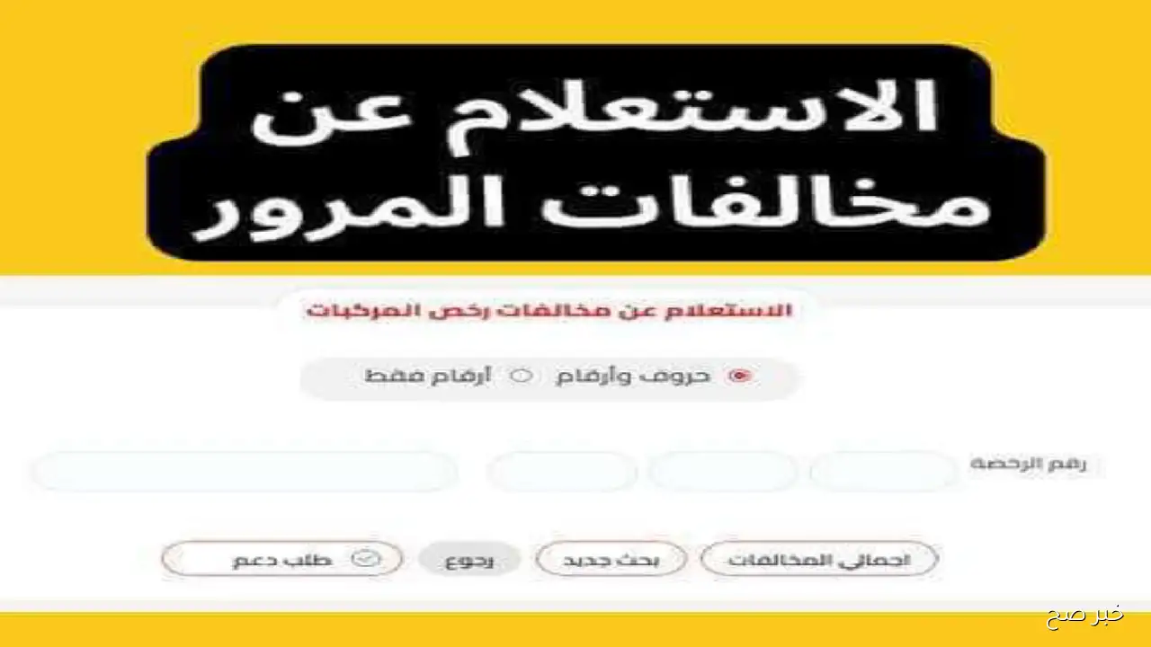 طريقة استعلام مخالفات المرور مجانًا برقم اللوحة مصر من المنزل في دقائق (الرابط والخطوات)