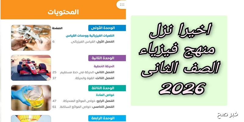 إطلاق منهج الفيزياء للصف الثاني الثانوي 2026 على المنصة الرقمية لوزارة التعليم