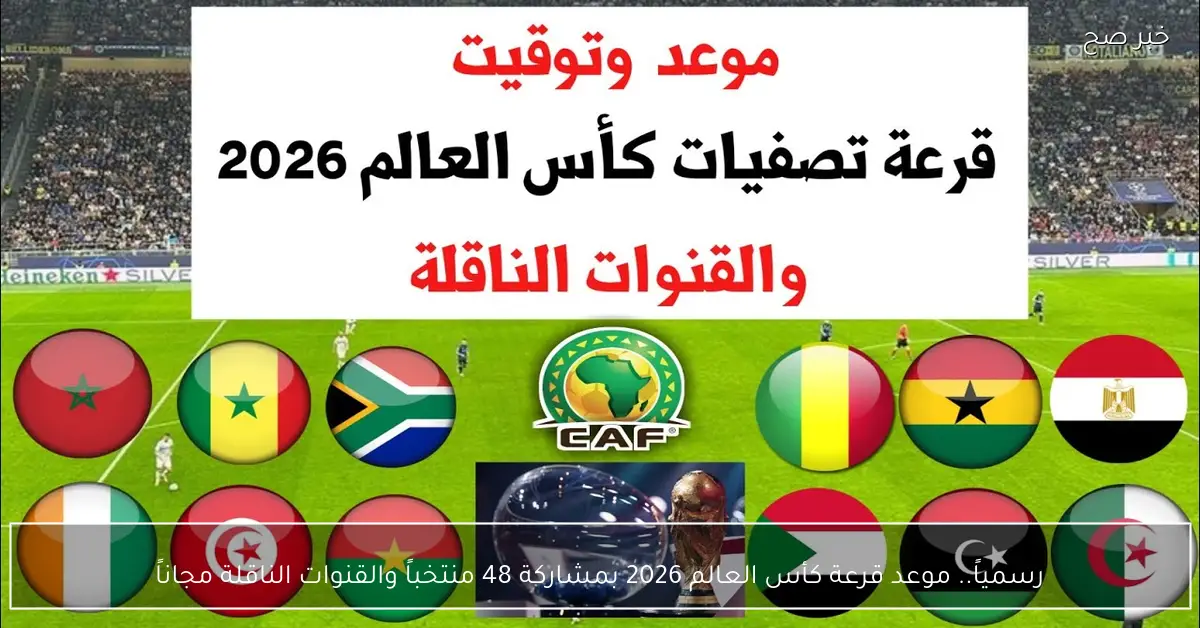 رسمياً.. موعد قرعة كأس العالم 2026 بمشاركة 48 منتخباً والقنوات الناقلة مجاناً
