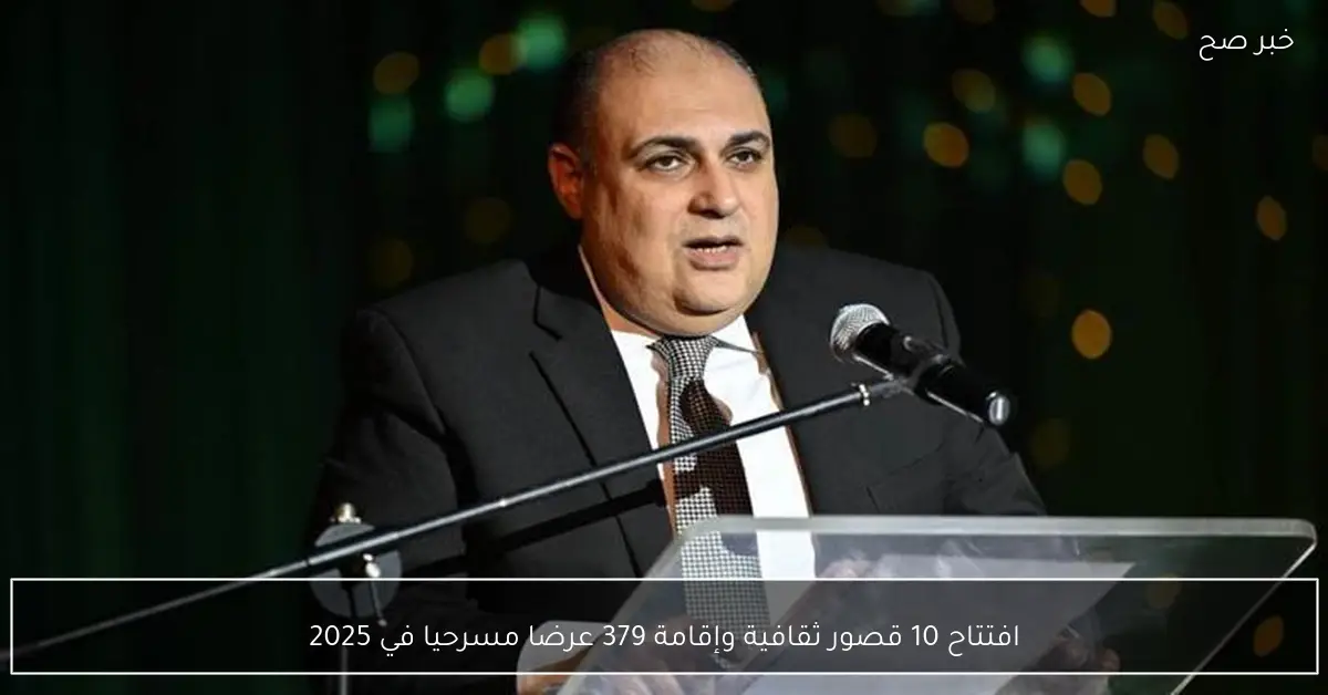 افتتاح 10 قصور ثقافية وإقامة 379 عرضا مسرحيا في 2025