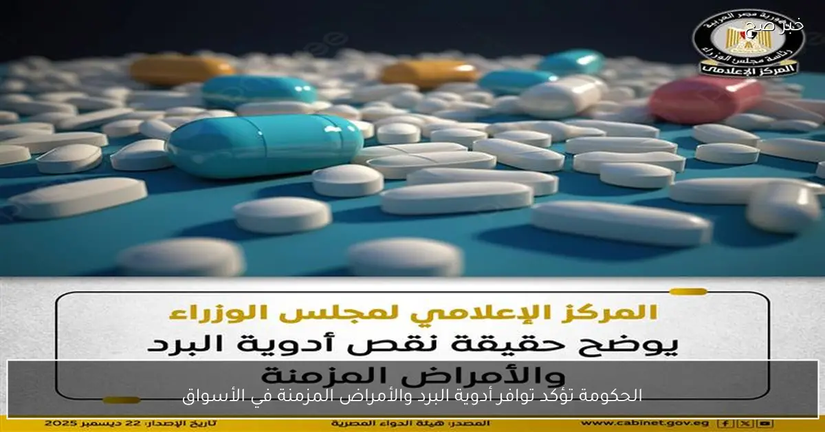 الحكومة تؤكد توافر أدوية البرد والأمراض المزمنة في الأسواق