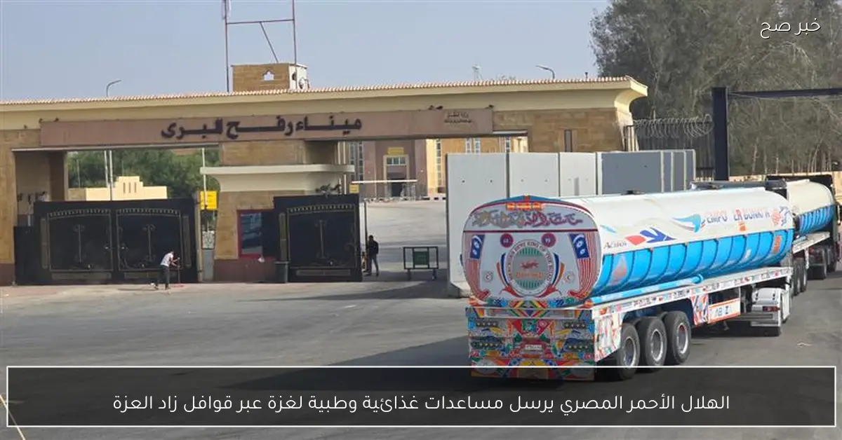 الهلال الأحمر المصري يرسل مساعدات غذائية وطبية لغزة عبر قوافل زاد العزة