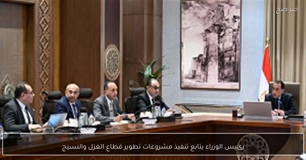 رئيس الوزراء يتابع تنفيذ مشروعات تطوير قطاع الغزل والنسيج