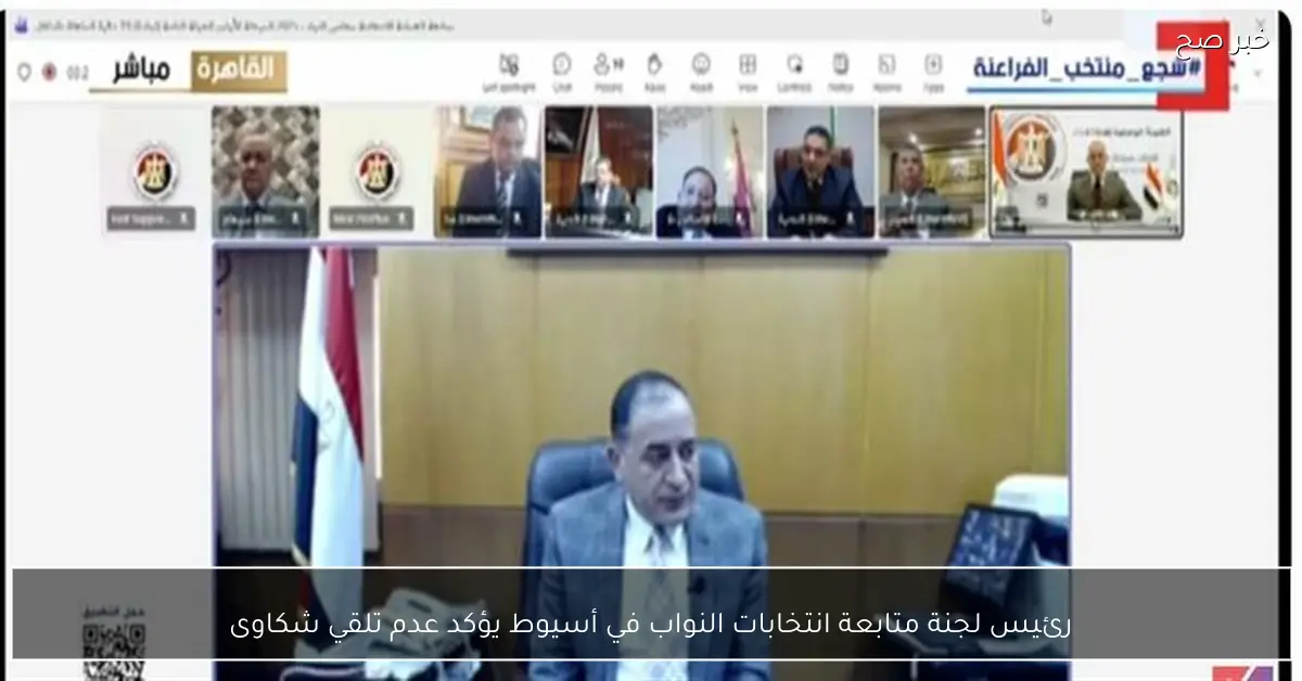 رئيس لجنة متابعة انتخابات النواب في أسيوط يؤكد عدم تلقي شكاوى