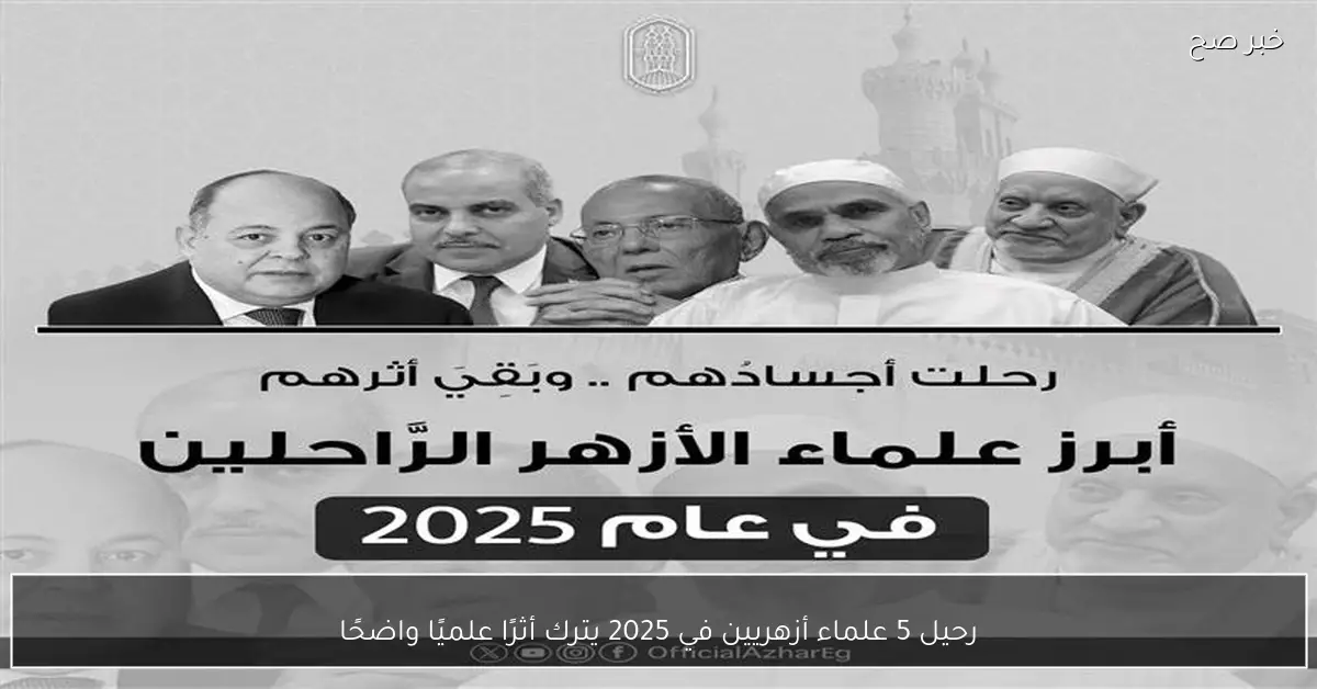 رحيل 5 علماء أزهريين في 2025 يترك أثرًا علميًا واضحًا