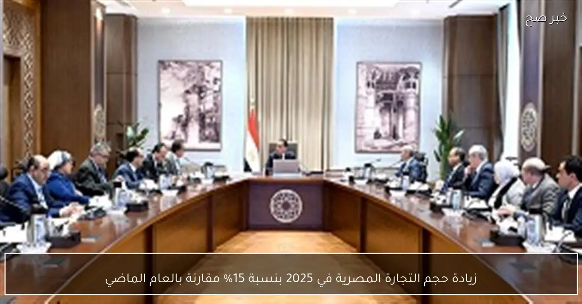 زيادة حجم التجارة المصرية في 2025 بنسبة 15% مقارنة بالعام الماضي