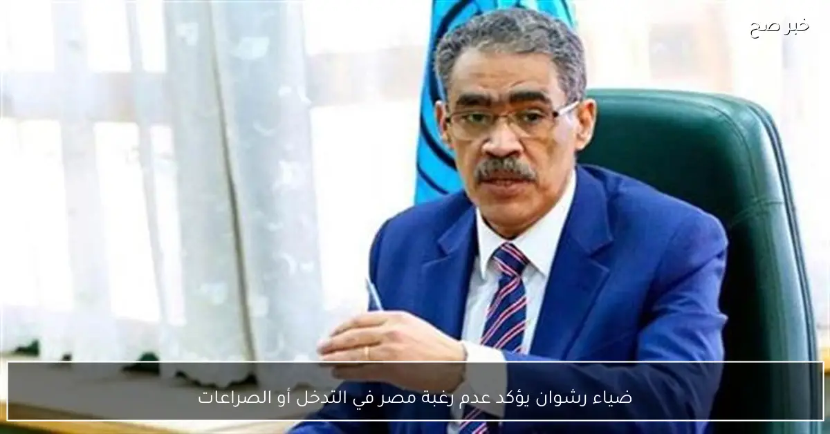 ضياء رشوان يؤكد عدم رغبة مصر في التدخل أو الصراعات