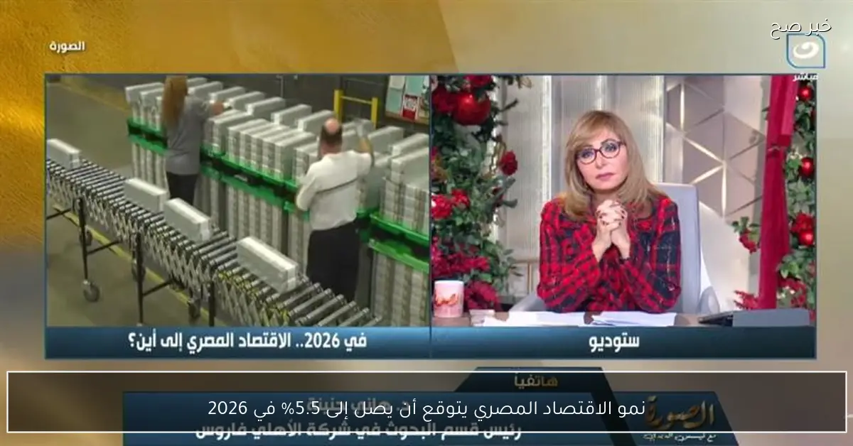 نمو الاقتصاد المصري يتوقع أن يصل إلى 5.5% في 2026