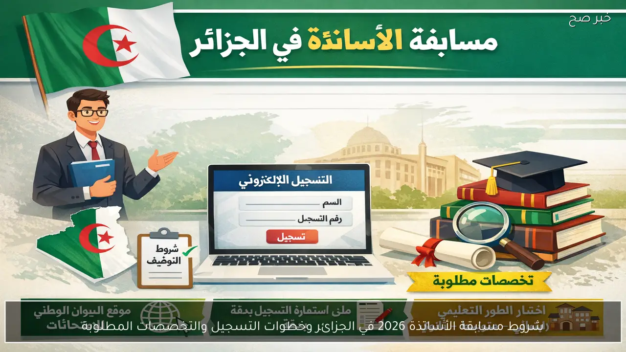 شروط مسابقة الأساتذة 2026 في الجزائر وخطوات التسجيل والتخصصات المطلوبة