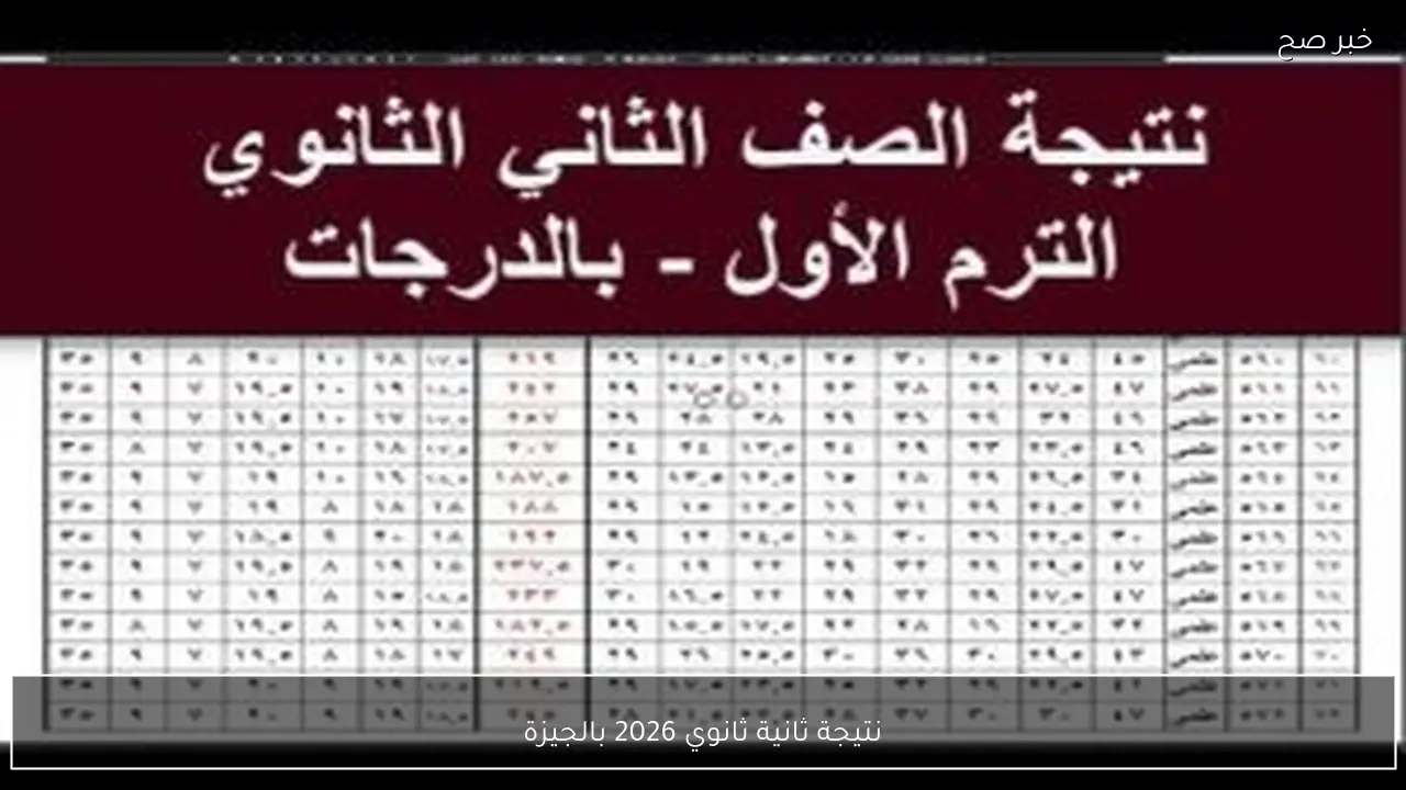 رابط استخراج نتيجة ثانية ثانوي 2026 بالجيزة الترم الاول برقم الجلوس والاسم