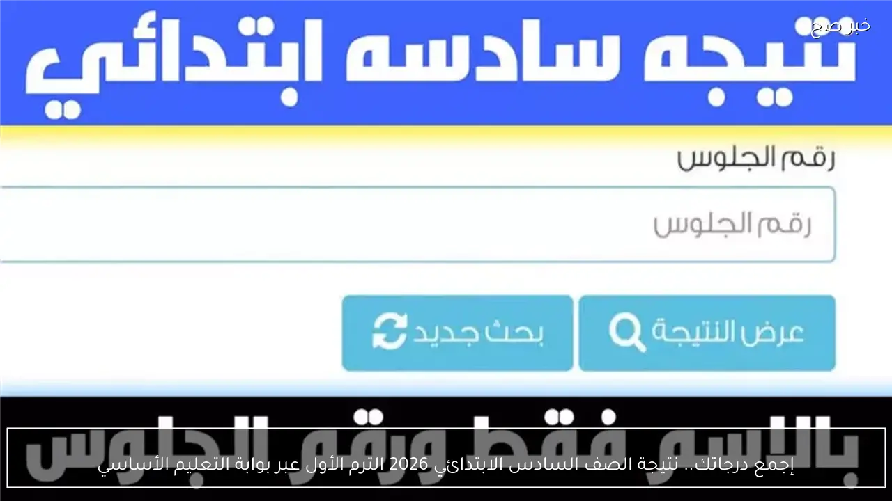 إجمع درجاتك.. نتيجة الصف السادس الابتدائي 2026 الترم الأول عبر بوابة التعليم الأساسي