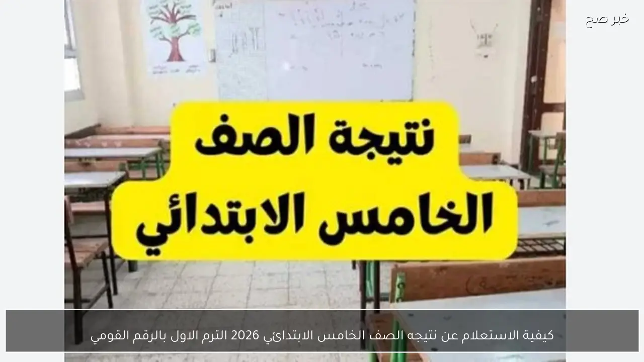 كيفية الاستعلام عن نتيجه الصف الخامس الابتدائي 2026 الترم الاول بالرقم القومي