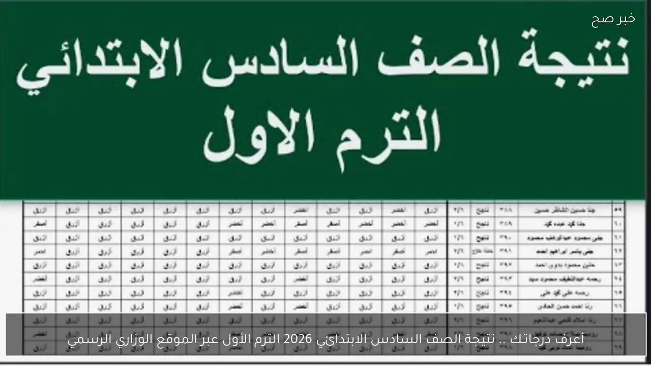أعرف درجاتـك .. نتيجة الصف السادس الابتدائي 2026 الترم الأول عبر الموقع الوزاري الرسمي