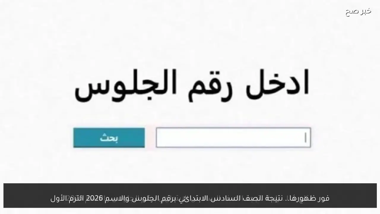 فور ظهورها.. نتيجة الصف السادس الابتدائي برقم الجلوس والاسم 2026 الترم الأول