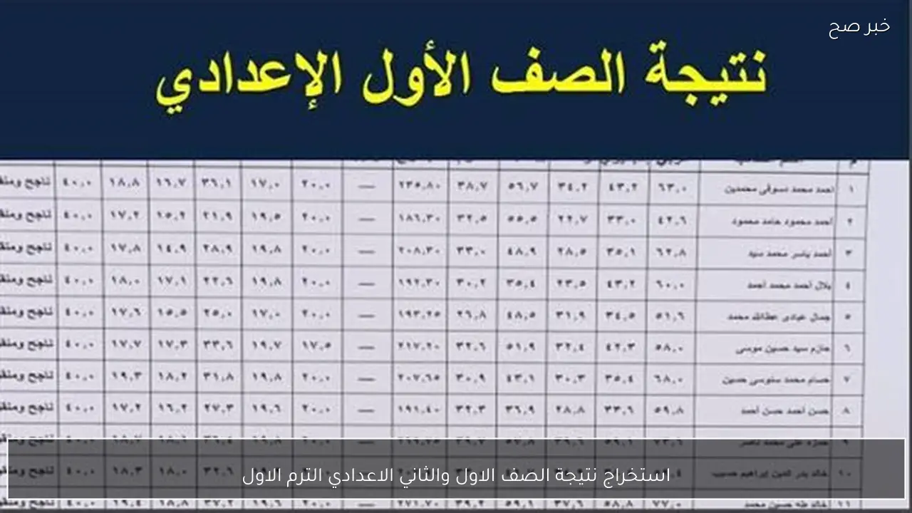 استخراج نتيجة الصف الاول والثاني الاعدادي الترم الاول 2025 برقم الجلوس عبر eduserv.cairo.gov.eg