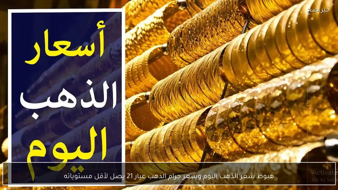 هبوط سعر الذهب اليوم وسعر جرام الذهب عيار 21 يصل لأقل مستوياته