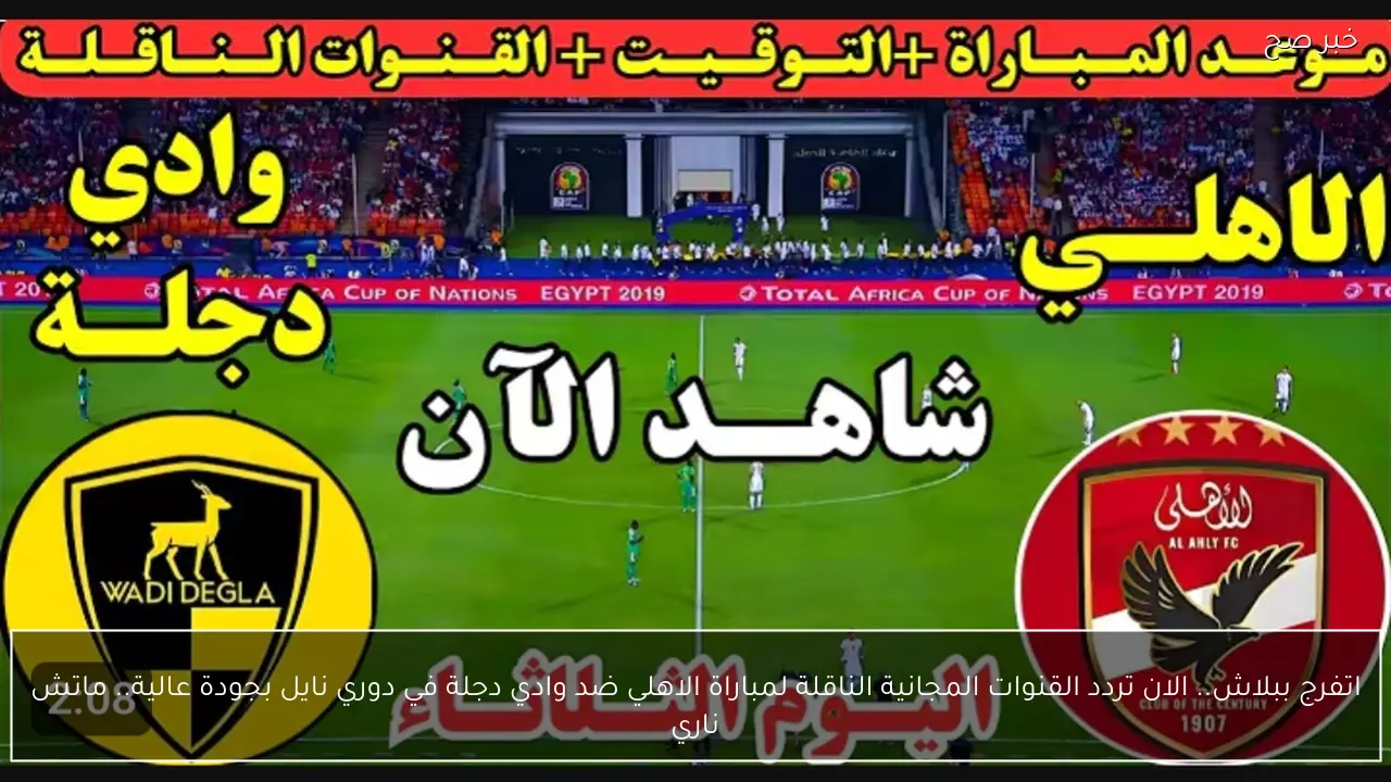 اتفرج ببلاش.. الان تردد القنوات المجانية الناقلة لمباراة الاهلي ضد وادي دجلة في دوري نايل بجودة عالية.. ماتش ناري