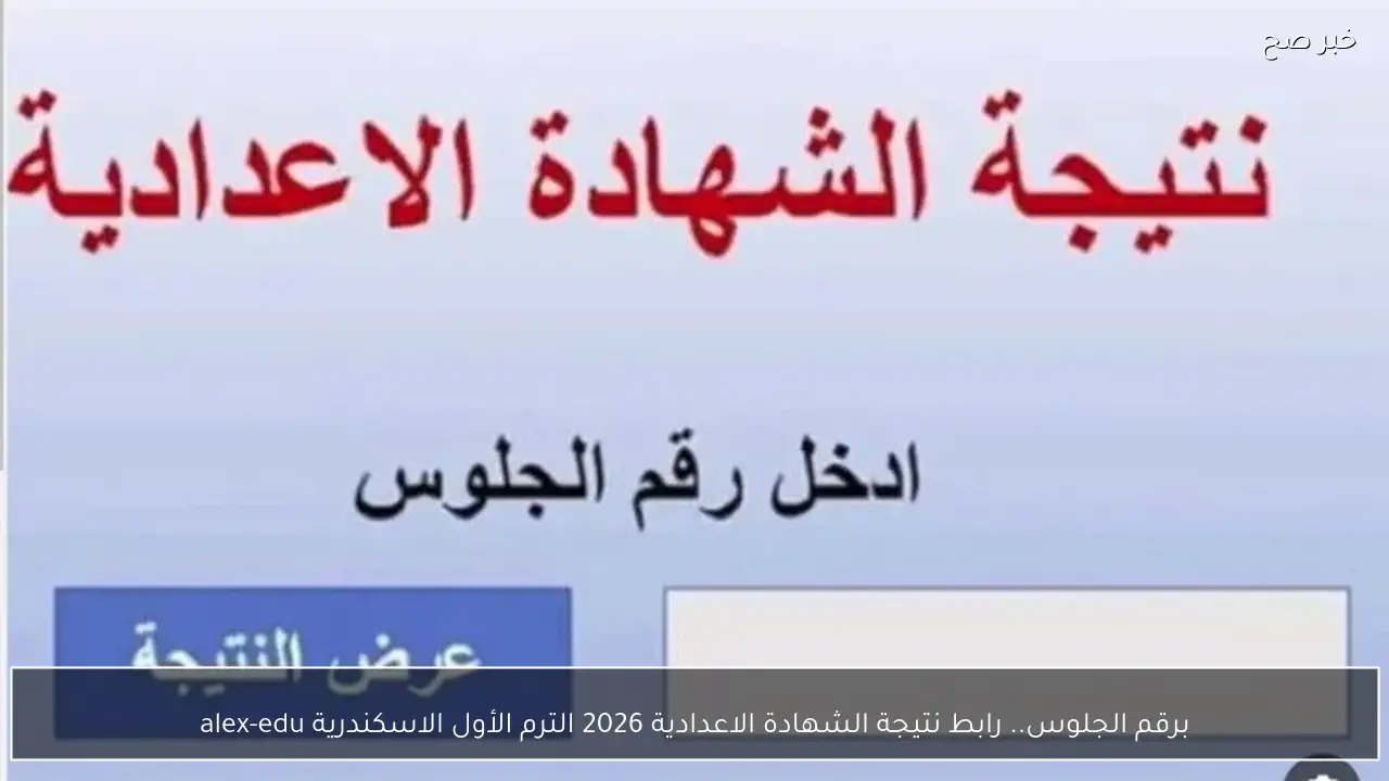 برقم الجلوس.. رابط نتيجة الشهادة الاعدادية 2026 الترم الأول الاسكندرية alex-edu