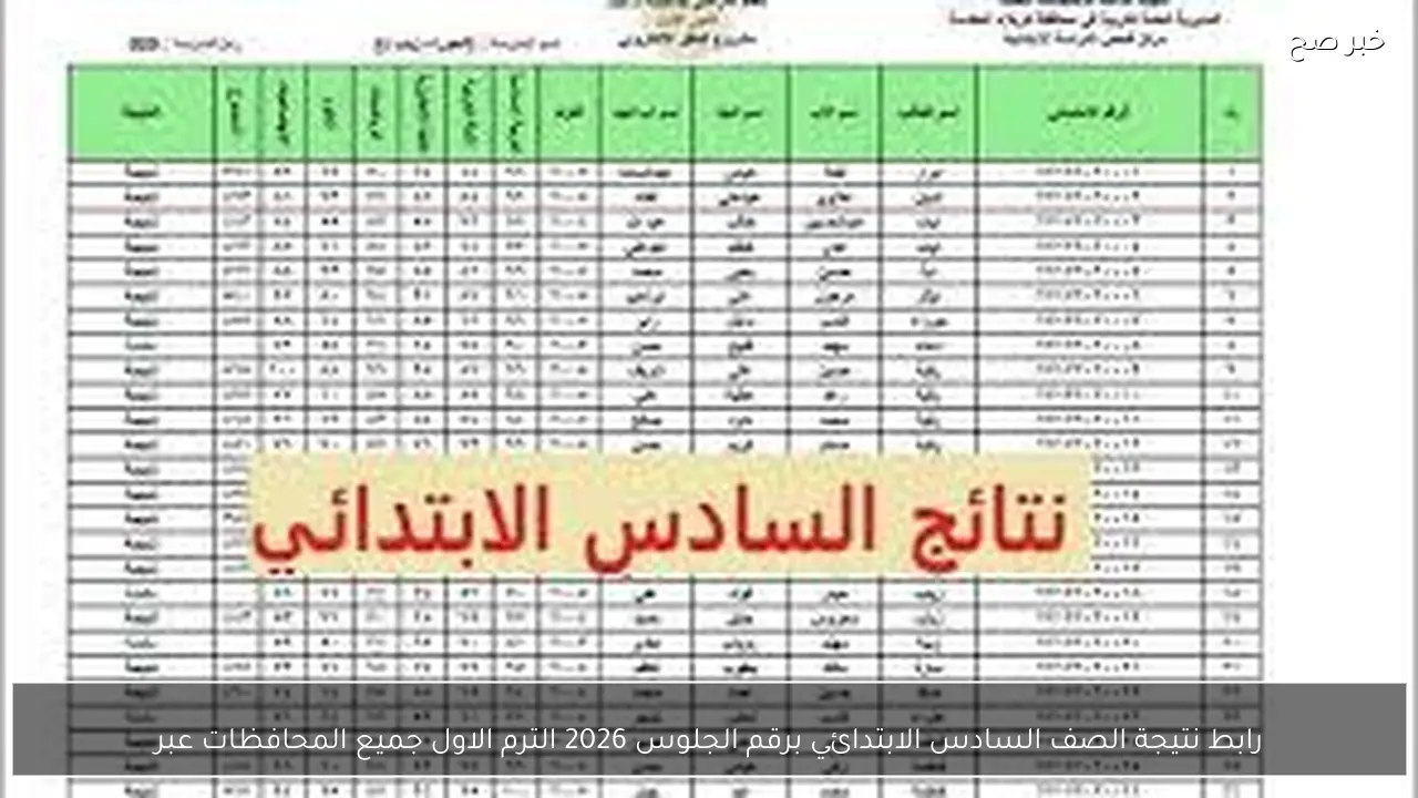 رابط نتيجة الصف السادس الابتدائي برقم الجلوس 2026 الترم الاول جميع المحافظات eduserv.cairo.gov.eg