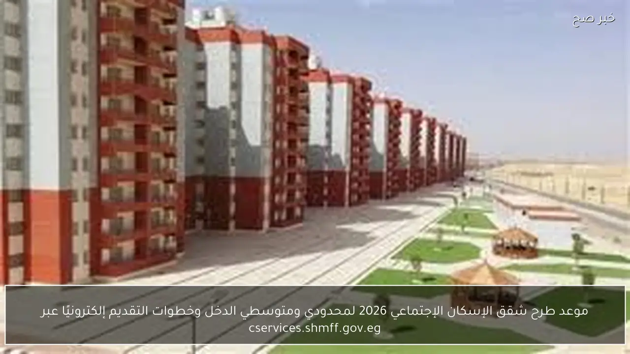 موعد طرح شقق الإسكان الإجتماعي 2026 لمحدودي ومتوسطي الدخل وخطوات التقديم إلكترونيًا عبر cservices.shmff.gov.eg