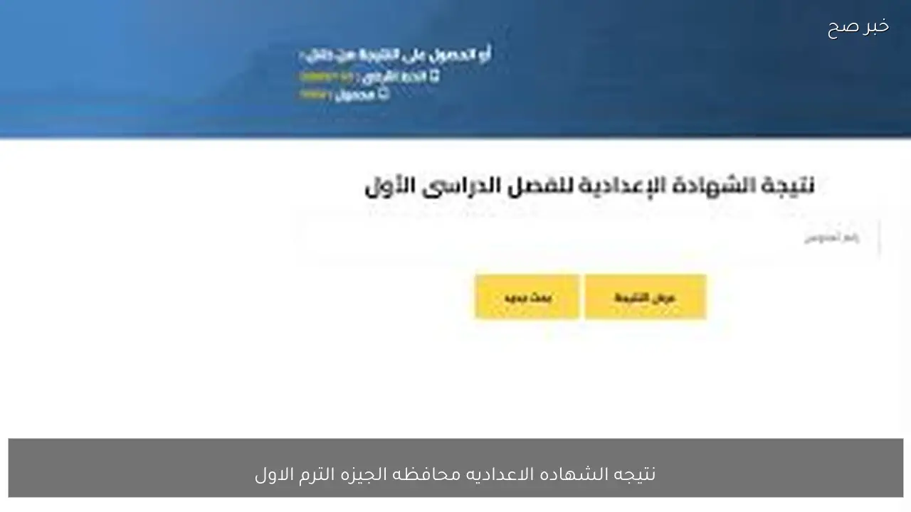 ظهرت رسميًا نتيجه الشهاده الاعداديه محافظه الجيزه الترم الاول 2026 برقم الجلوس والاسم عبر gizaedu.net