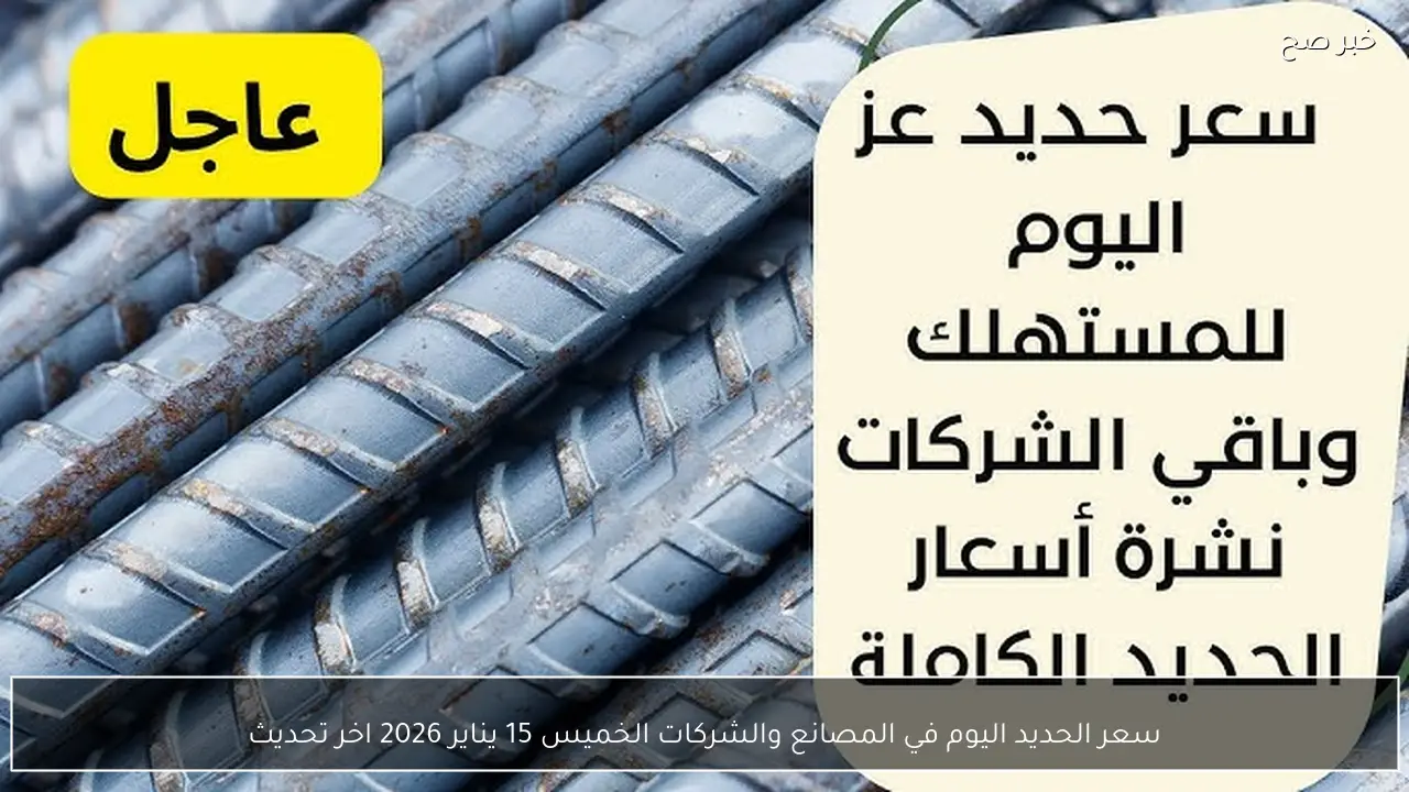 سعر الحديد اليوم في المصانع والشركات الخميس 15 يناير 2026 اخر تحديث