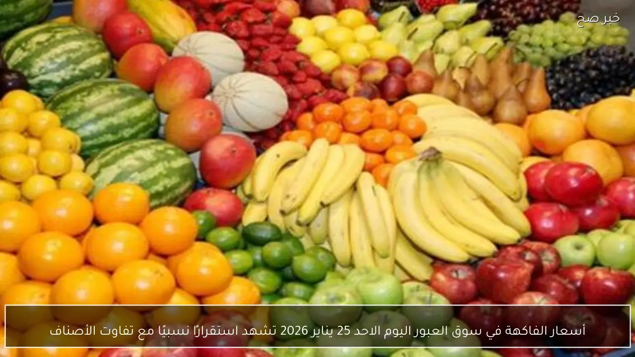 أسعار الفاكهة في سوق العبور اليوم الاحد 25 يناير 2026 تشهد استقرارًا نسبيًا مع تفاوت الأصناف