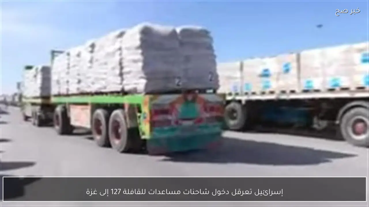 إسرائيل تعرقل دخول شاحنات مساعدات للقافلة 127 إلى غزة