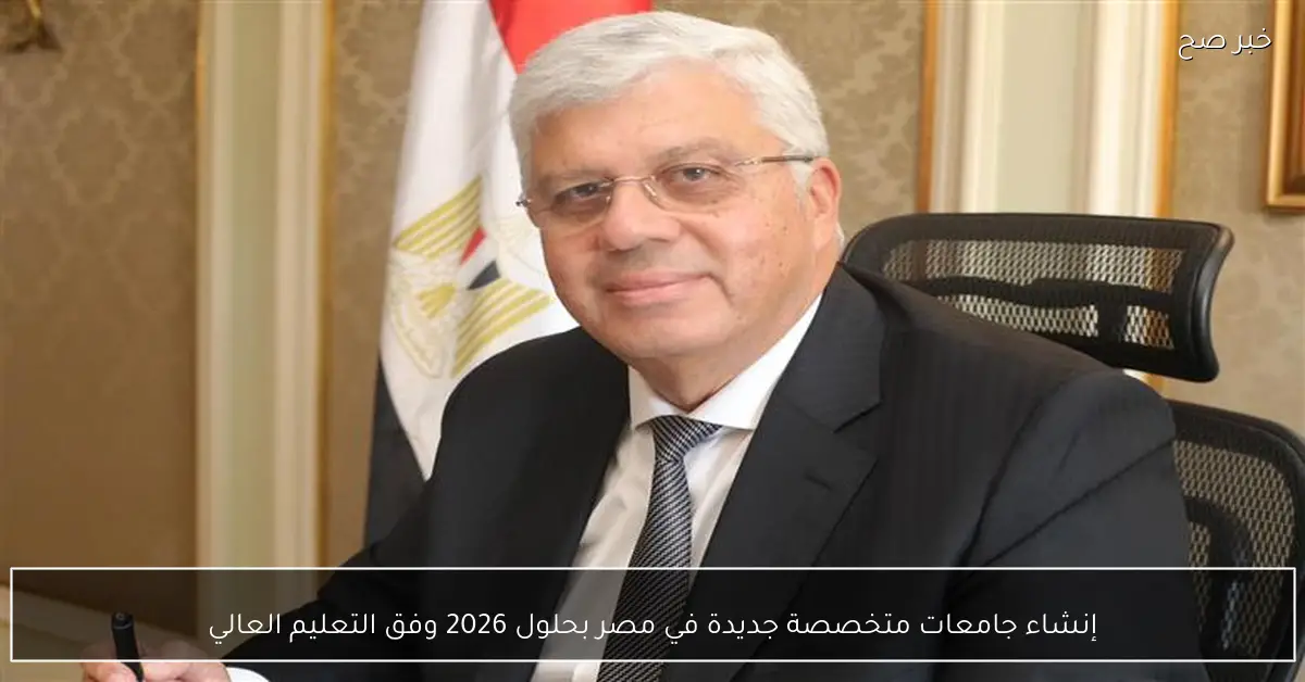 إنشاء جامعات متخصصة جديدة في مصر بحلول 2026 وفق التعليم العالي