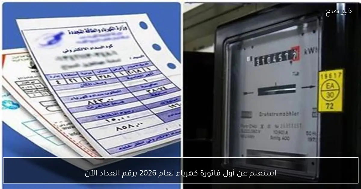 استعلم عن أول فاتورة كهرباء لعام 2026 برقم العداد الآن