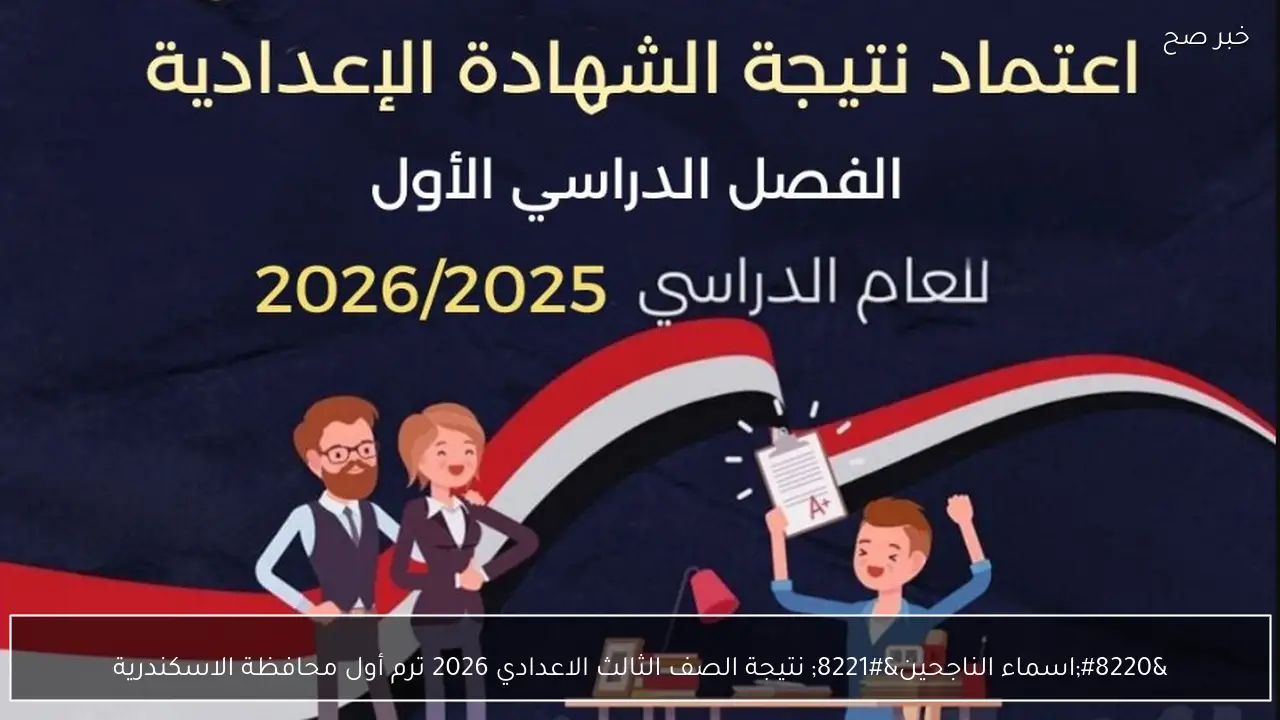 “اسماء الناجحين” نتيجة الصف الثالث الاعدادي 2026 ترم أول محافظة الاسكندرية