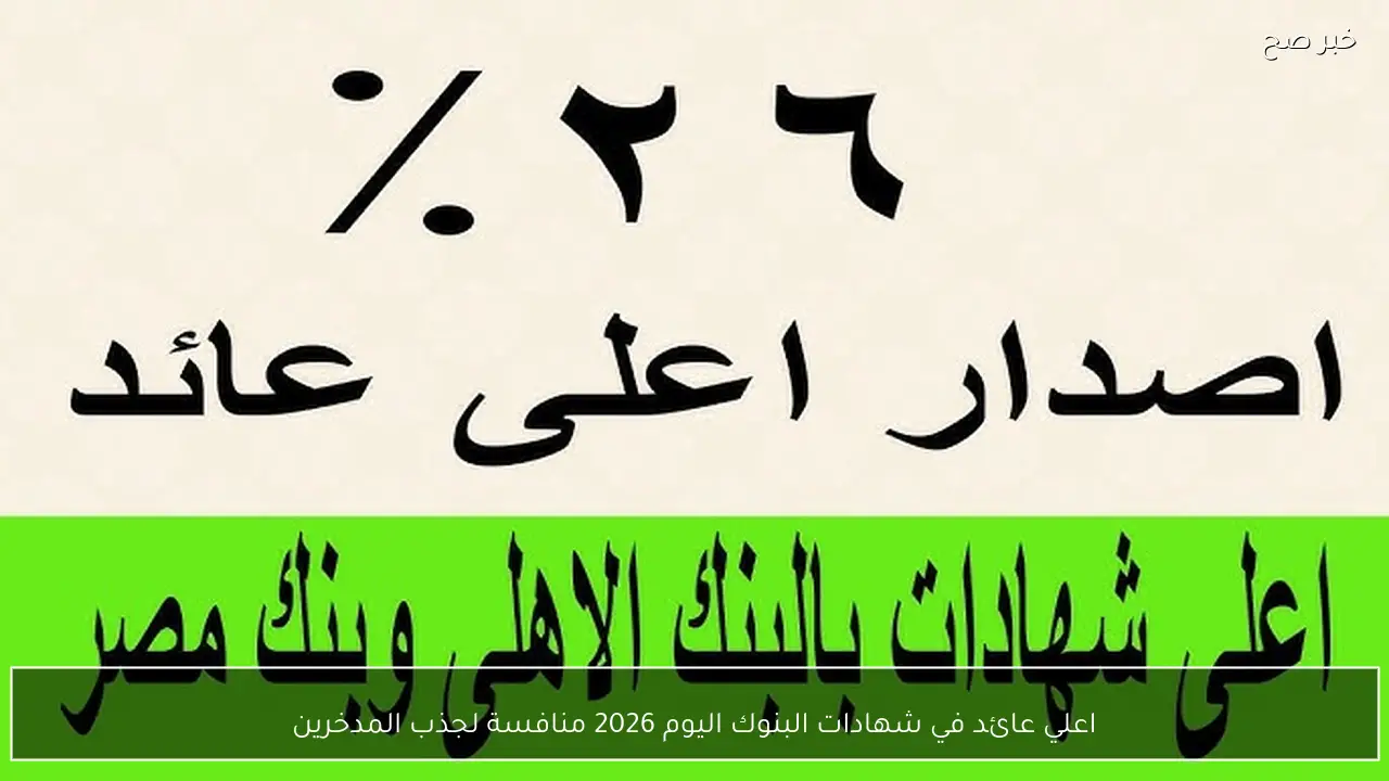 اعلي عائد في شهادات البنوك اليوم 2026 منافسة لجذب المدخرين