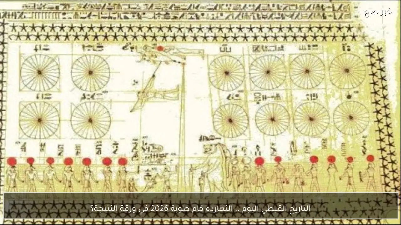التاريخ القبطي اليوم .. النهارده كام طوبة 2026 في ورقة النتيجة؟